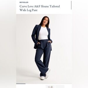 Curve Love A&F Sloane Tailored Wide Leg Pant